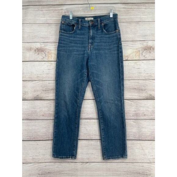 Madewell High Rise Slim Crop‎ Boyfriend Jeans Women's 28 Blue Medium Wash - Picture 1 of 10